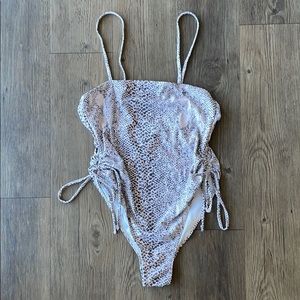 Nasty Gal Snakeskin One Piece Highleg Swimsuit